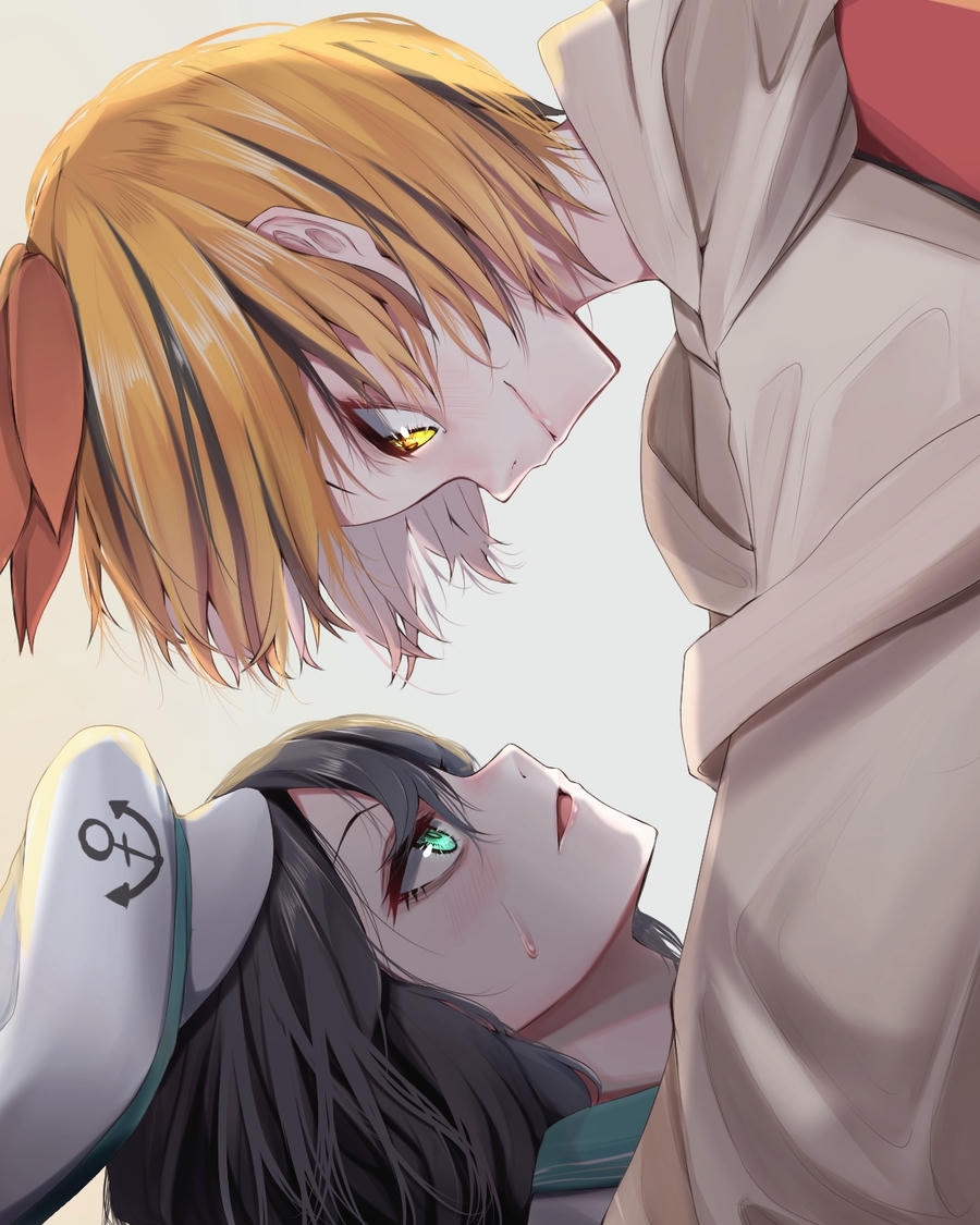 ảnh anime bách hợp bên ly trà chiều