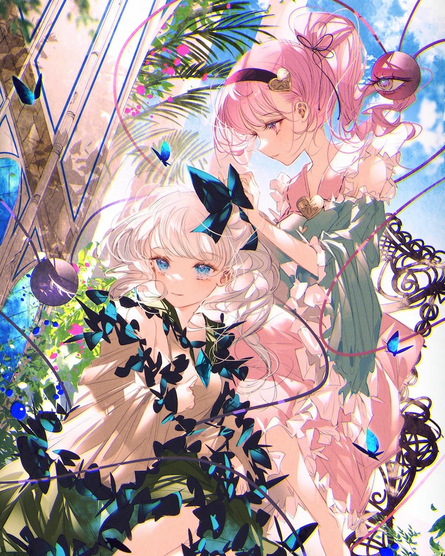 ảnh anime bách hợp cười tươi rạng rỡ