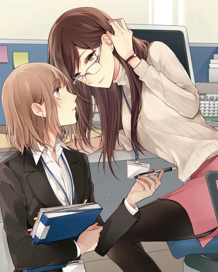 ảnh anime bách hợp dịu dàng dưới ánh trăng