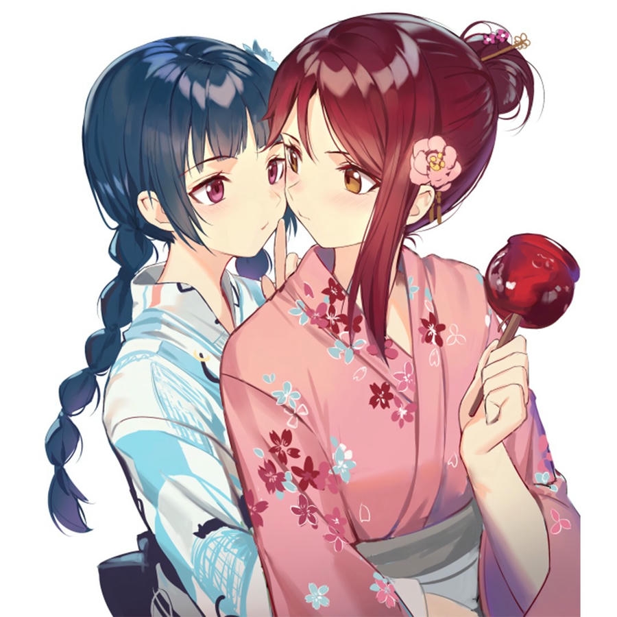 ảnh anime bách hợp lãng mạn dưới hoàng hôn