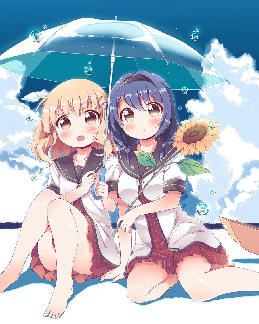 ảnh anime bách hợp nắm tay giữa phố