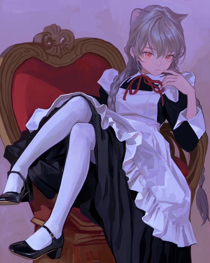 ảnh anime hầu gái buồn chill