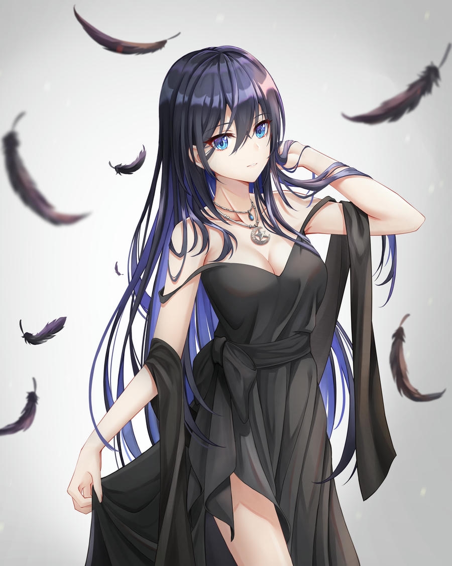 ảnh anime nữ nền tối giản