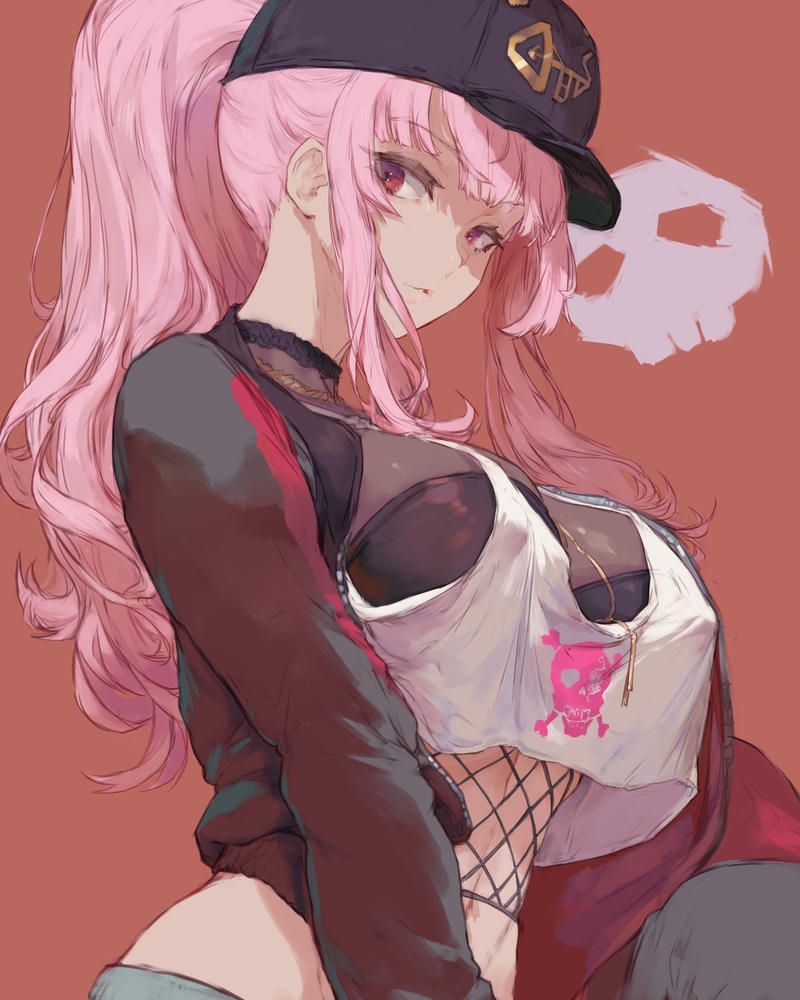 ảnh nữ anime quyến rũ tóc dài bay trong gió