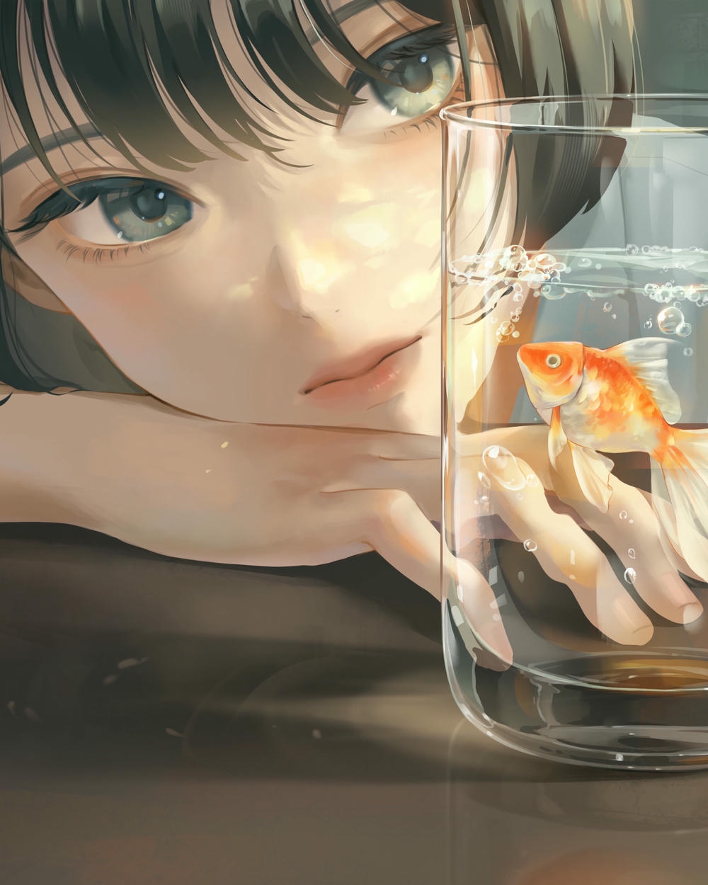 anime buồn đẹp hiếm với tông xanh