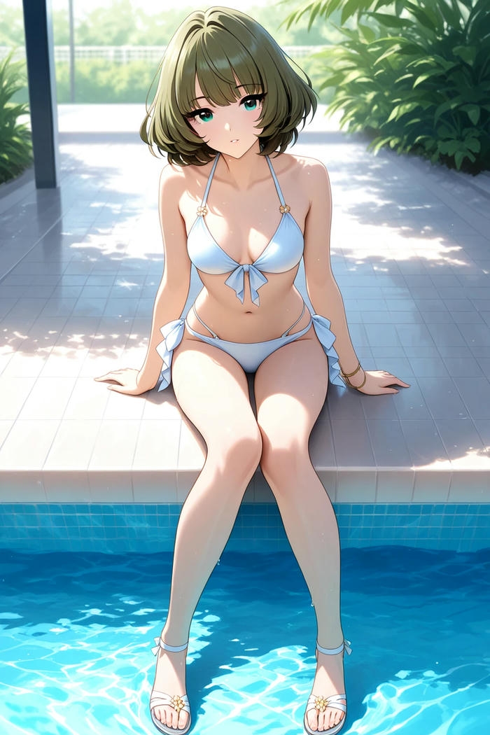 anime gái bikini tóc hồng