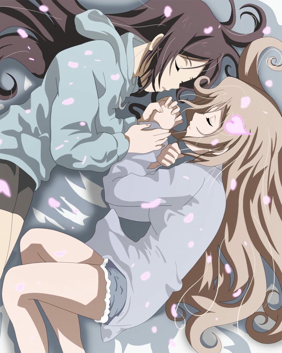 bách hợp anime mặc đồng phục học sinh