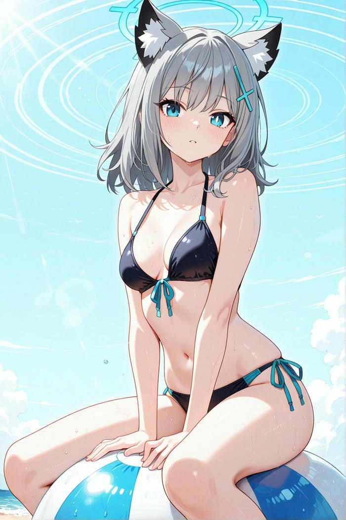 bikini gái anime mặc phụ kiện