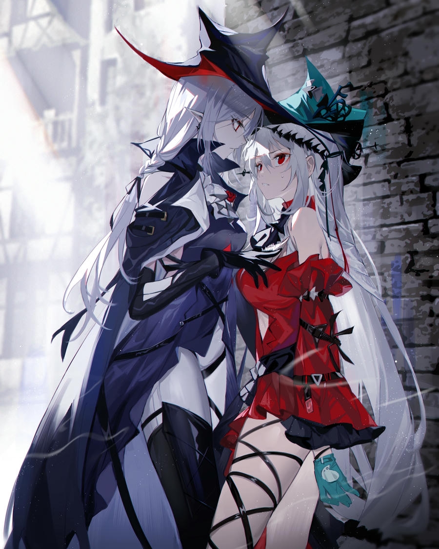 hai cô gái anime bách hợp ngồi đọc sách