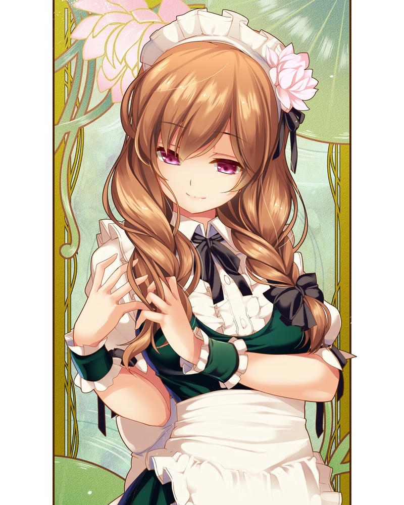 hầu gái cute anime ngọt dịu rực rỡ