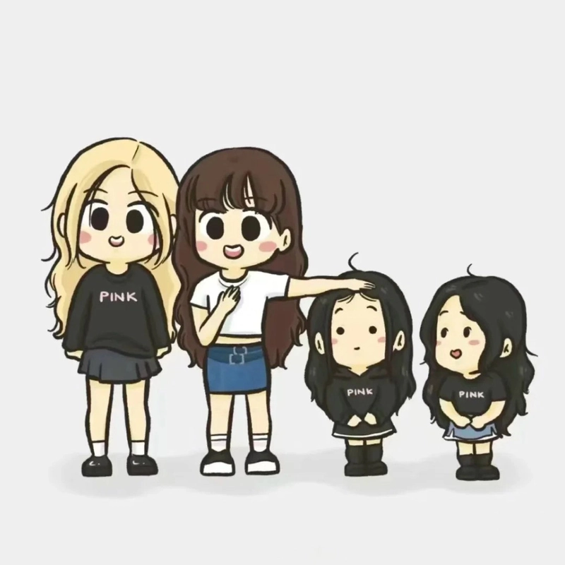 Ảnh Blackpink chibi team đủ