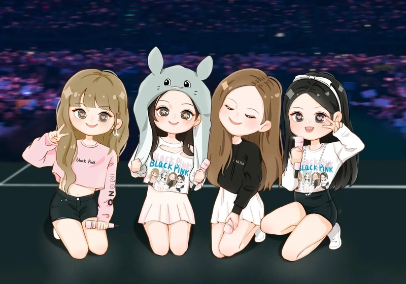 Ảnh chibi Blackpink ngầu