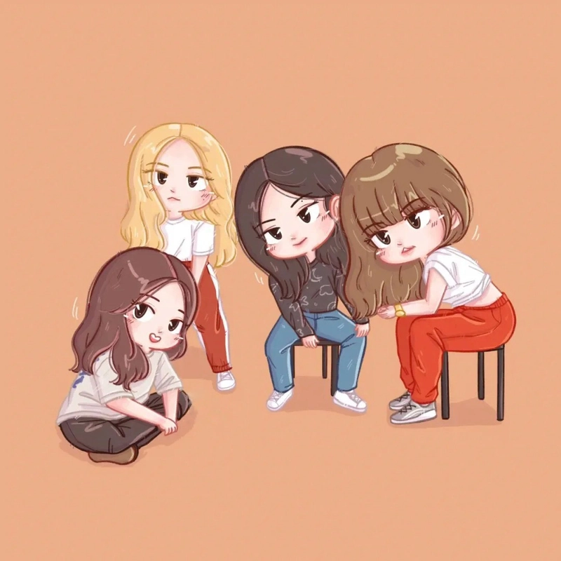 Hình Blackpink chibi cool ngầu