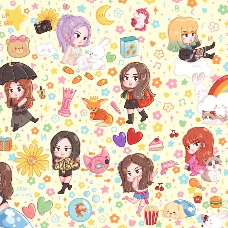 Hình Blackpink chibi ngộ nghĩnh
