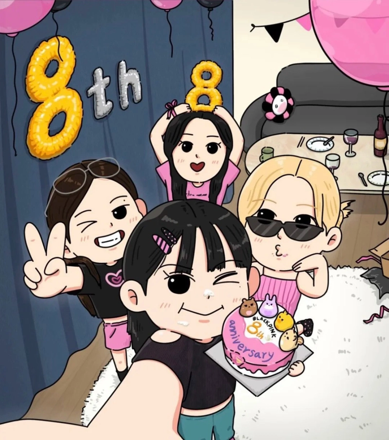 Hình ảnh nhóm Blackpink chibi