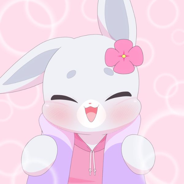 Ảnh thỏ chibi cute mặc áo hoodie