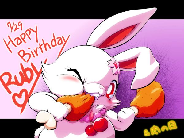 Ảnh thỏ chibi cute happy birthday