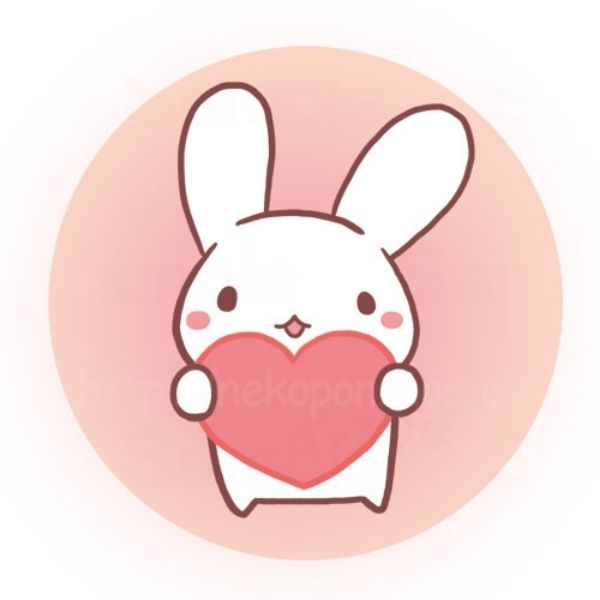 Ảnh thỏ chibi cute ôm trái tim