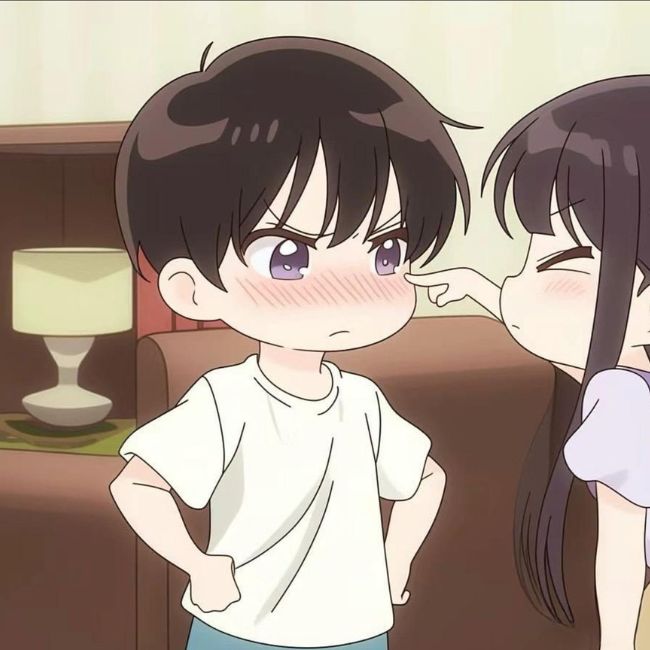 Hình ảnh anime cặp đôi cute nam tức giận