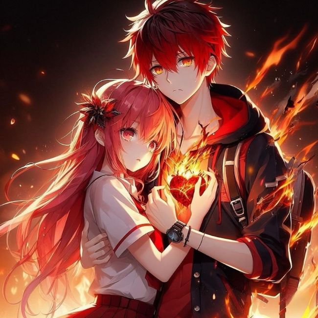 Ảnh cặp đôi anime tình yêu nồng cháy