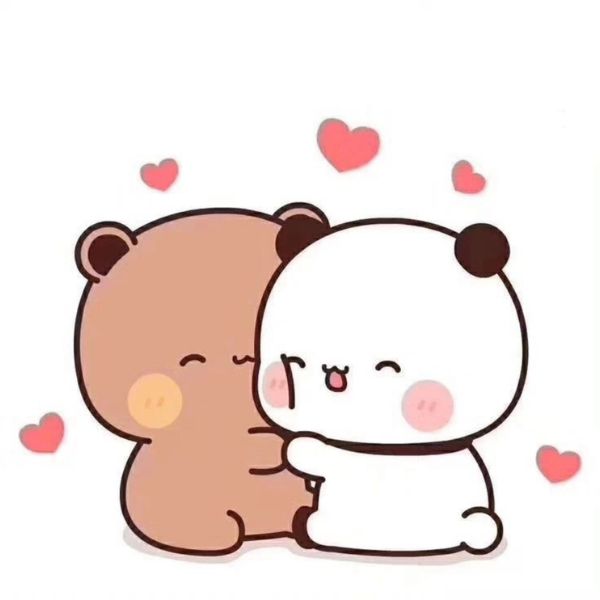 Avatar gấu cute đôi DUDU BUBU ôm nhau