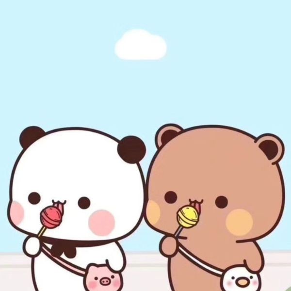 Avatar gấu cute đôi DUDU BUBU ăn kẹo