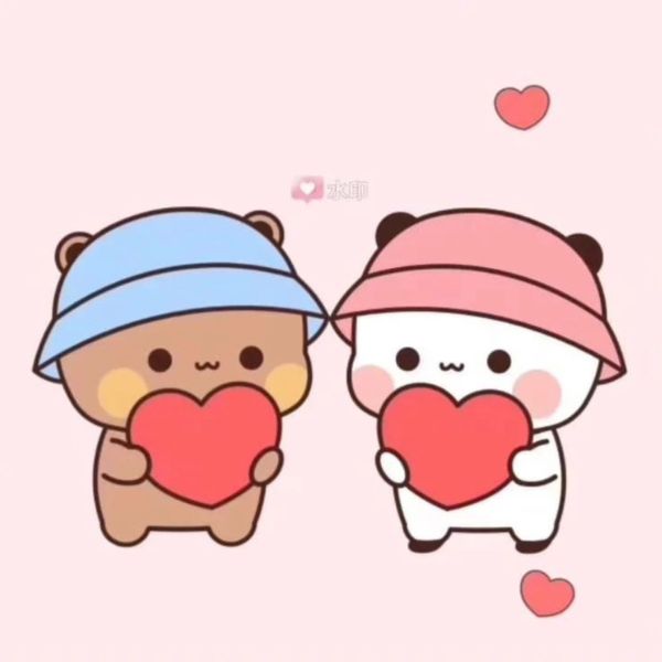 Avatar gấu cute đôi DUDU BUBU trao cho nhau tình yêu