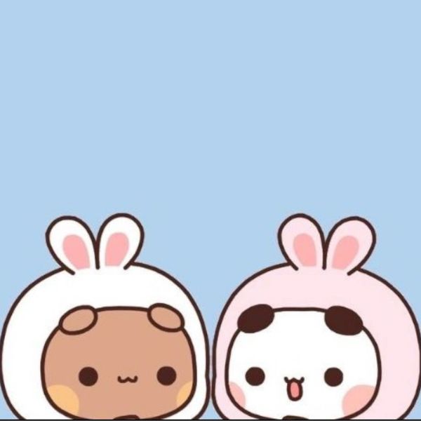 Avatar gấu cute đôi DUDU BUBU cùng mặc đồ thỏ