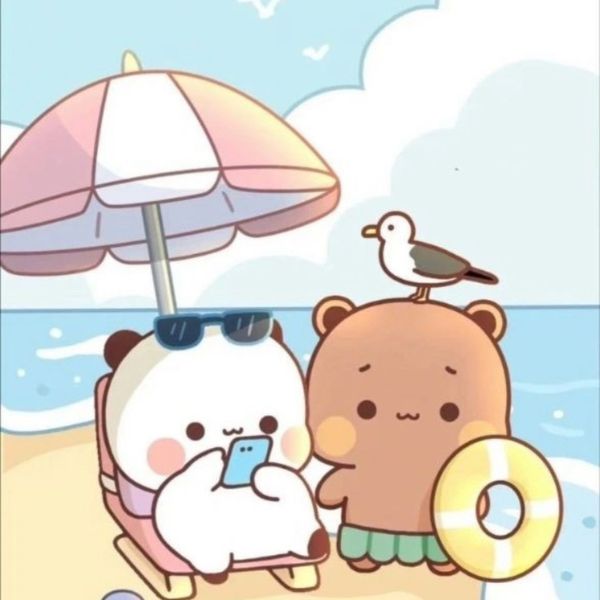 Avatar gấu cute đôi DUDU BUBU tắm biển