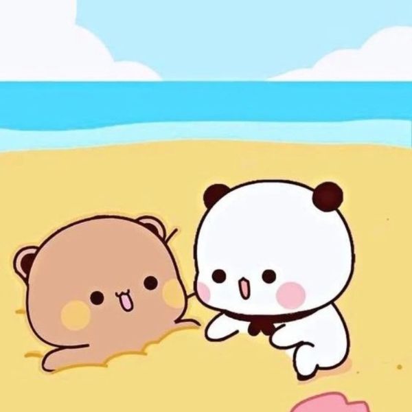 Avatar gấu cute đôi DUDU BUBU nghịch cát