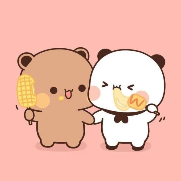 Avatar gấu cute đôi DUDU BUBU ăn kem