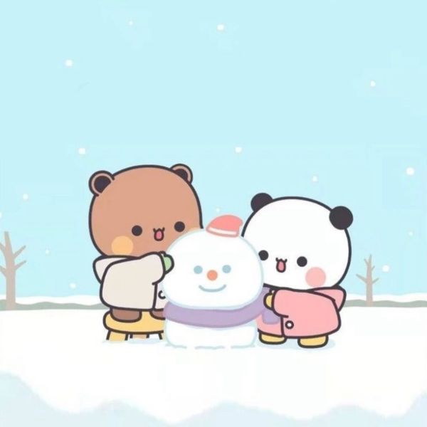 Avatar gấu cute đôi DUDU BUBU nặn người tuyết