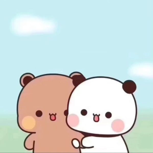 Avatar gấu cute đôi DUDU BUBU nắm tay nhau thật chặt