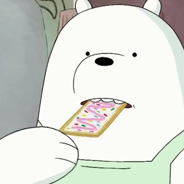 Hình avatar gấu trắng Ice Bear ăn bánh