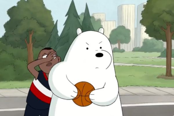 Hình avatar gấu trắng Ice Bear chơi bóng rổ