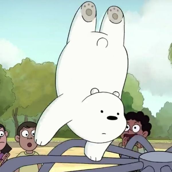 Hình avatar gấu trắng Ice Bear nhào lộn