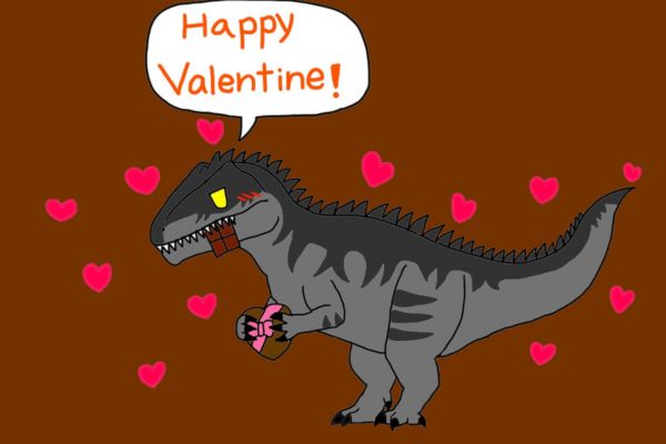 Avatar hình nền khủng long Happy Valentine