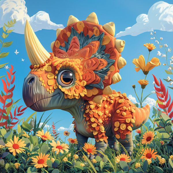 Avatar hình nền khủng long hoa