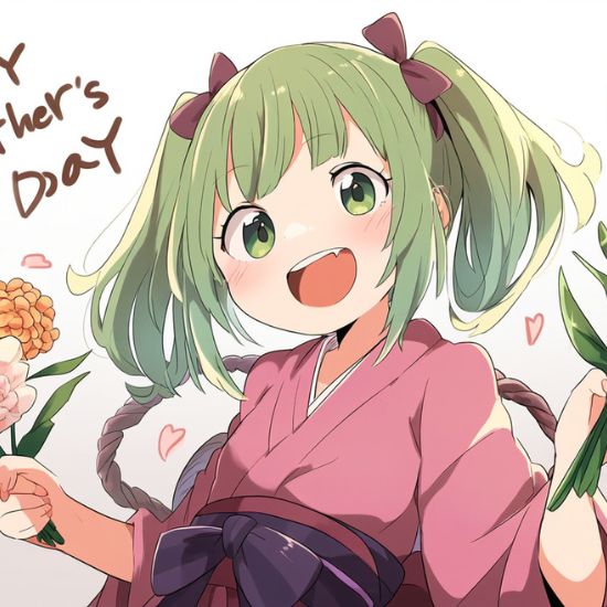 Avatar hình vẽ cô gái đẹp anime: Happy Mother's Day