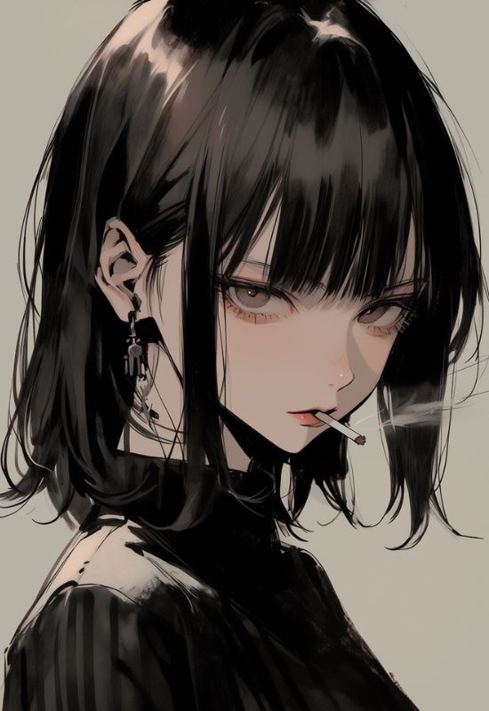 Hình ảnh avatar anime nữ ngầu với ánh mắt sắc bén