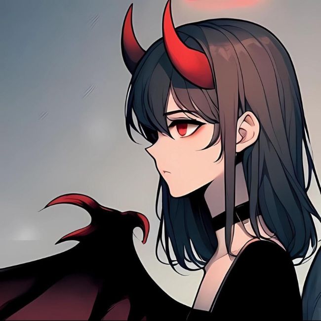 Hình avatar cặp anime rời thiên thần ác quỷ nữ