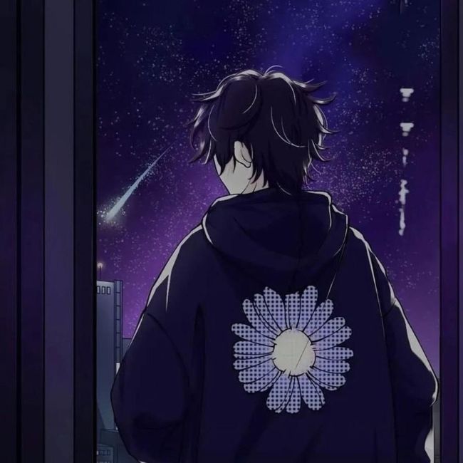Hình avatar cặp anime rời nam mặc áo hoodie
