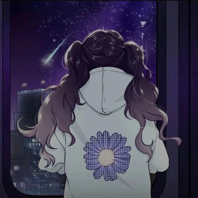 Hình avatar cặp anime rời nữ mặc áo hoodie