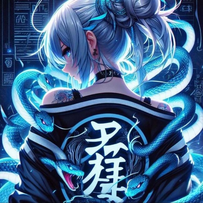 Hình avatar cặp anime rời rắn xanh