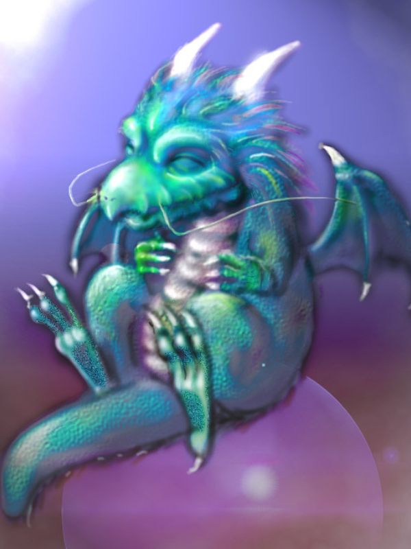 Hình ảnh rồng con chibi cute xanh lá
