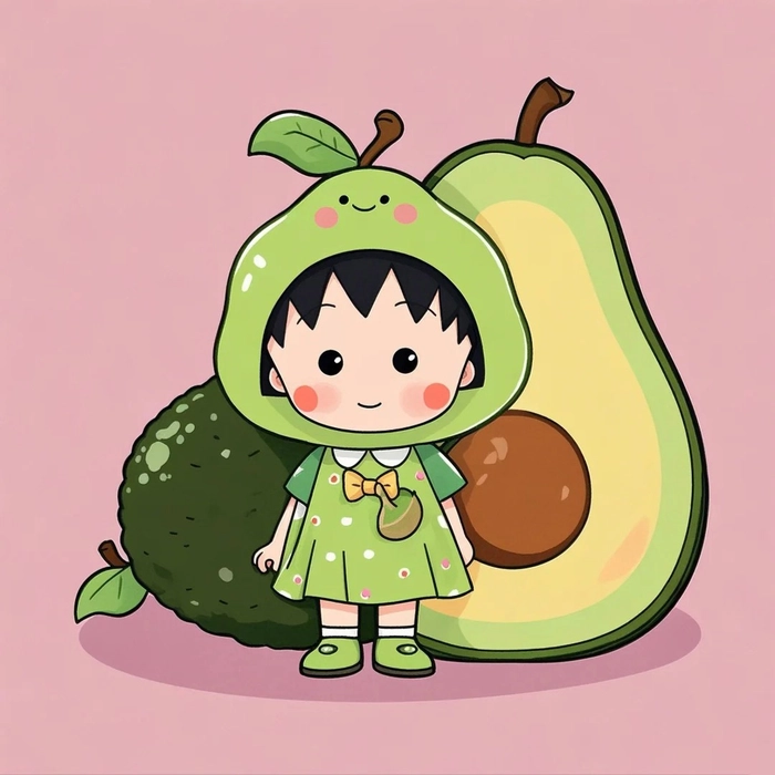 Avatar Maruko cosplay hình quả bơ cute