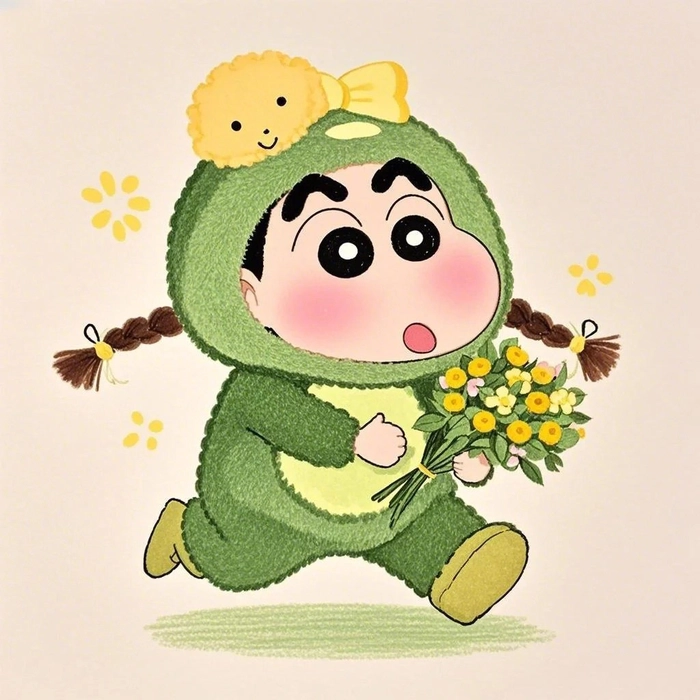 Avatar cu Shin mặc đồ trái bơ cute