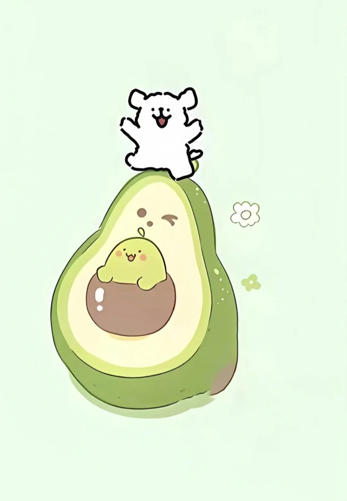 Avatar hình quả bơ cute đang ngủ