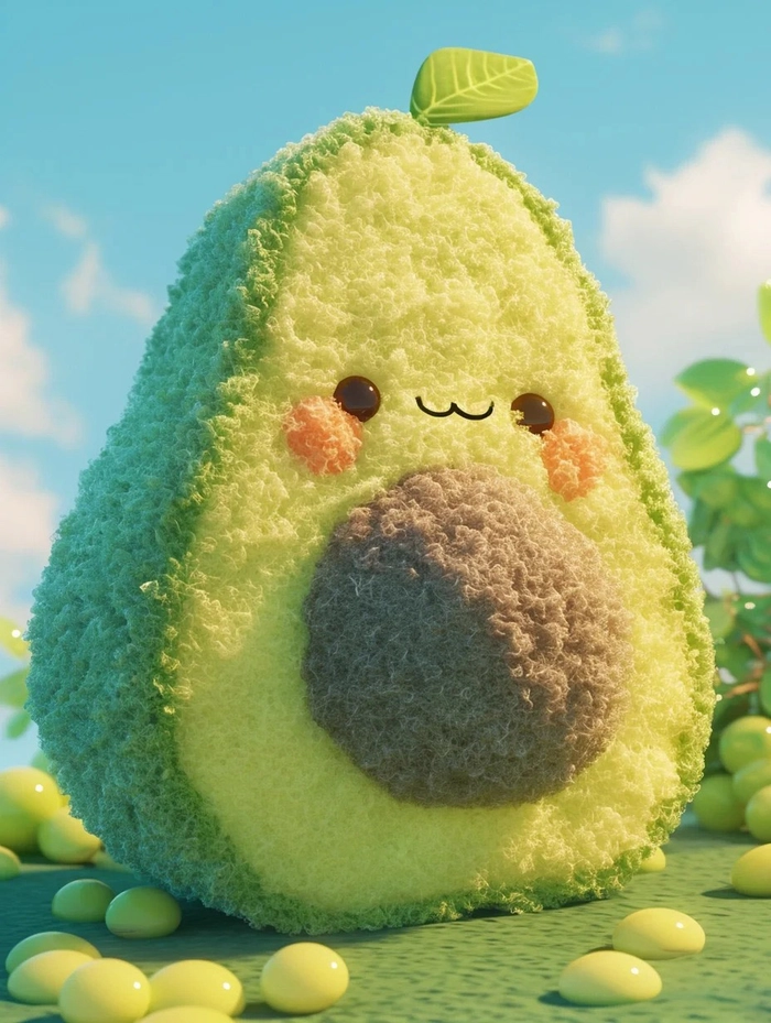 Avatar hình quả bơ cute làm biểu cảm dễ thương