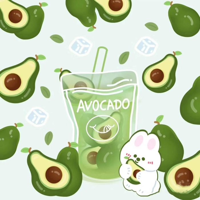 Avatar hình thỏ và quả bơ đáng yêu